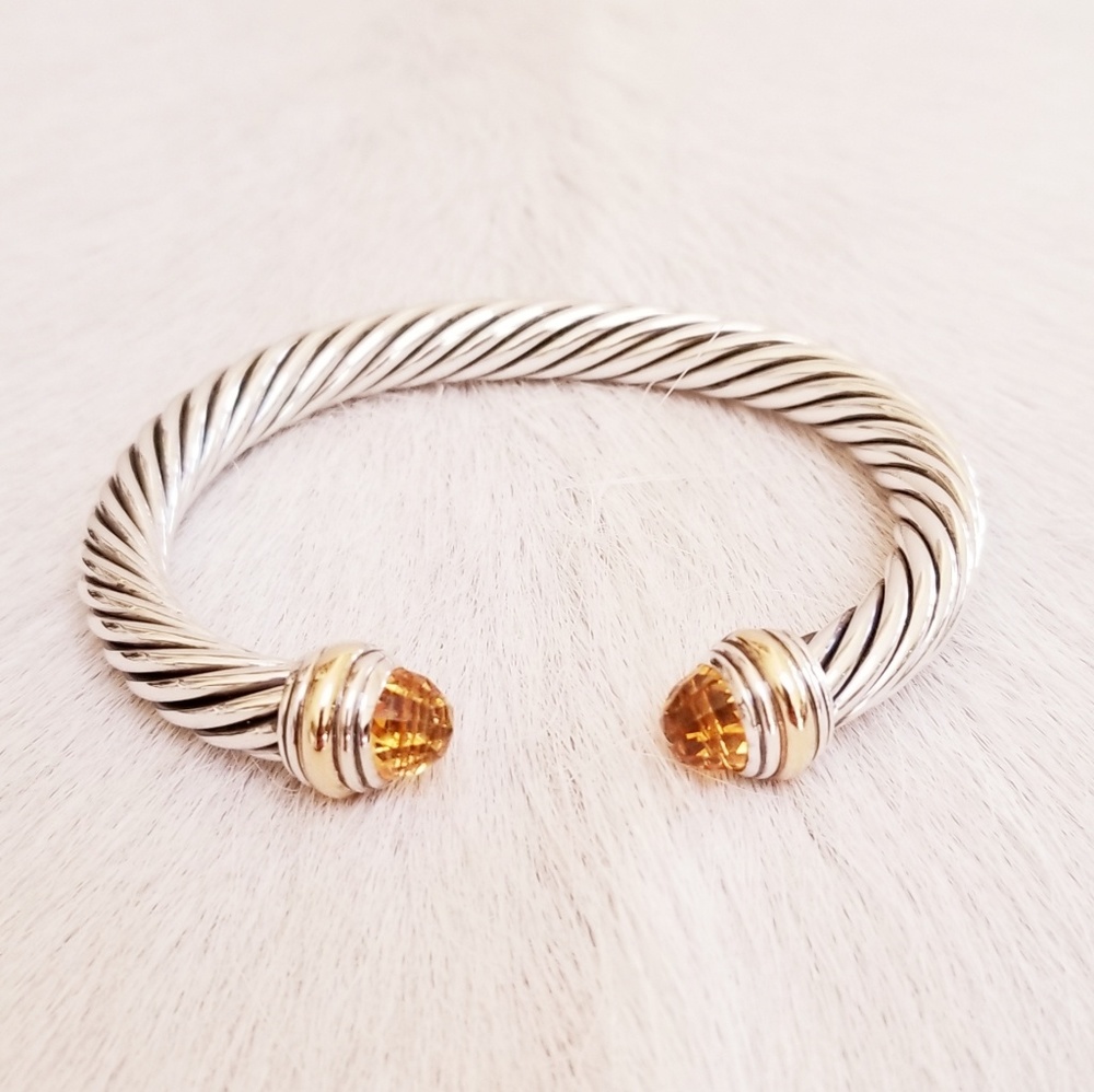 DAVID YURMAN 7MM CABLE BRACELET WITH CITRINE STONE